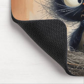 鳥を探す虫の付いた目の細かい猫 マウスパッド (コーナー)