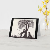 鳥を木に植える カード (黄色い花)