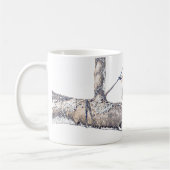 鳥を見ているだけで コーヒーマグカップ (左)