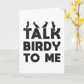鳥を見ているレトロが鳥に鳥の話をする カード (黄色い花)