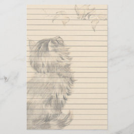 鳥を見ている子ネコ 便箋