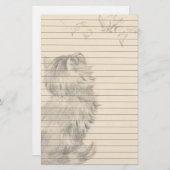 鳥を見ている子ネコ 便箋 (正面/裏面)