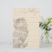 鳥を見ている子ネコ 便箋 (スタンド正面)