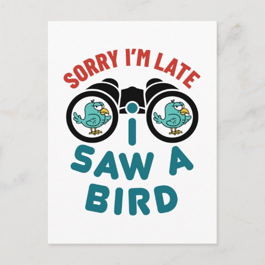 鳥を見てごめんね遅く鳥を見た ポストカード (正面)