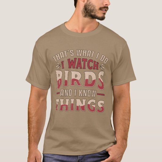 鳥を見る鳥観察と鳥を知る Tシャツ (正面)