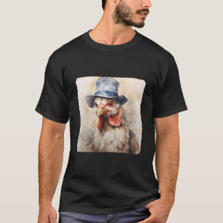 鳥を身に着けたニワトリ Tシャツ