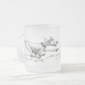 鳥を追跡するWeimaraner フロストグラスマグカップ (正面左)