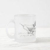 鳥を追跡するWeimaraner フロストグラスマグカップ (左)