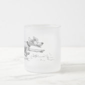 鳥を追跡するWeimaraner フロストグラスマグカップ (中央)