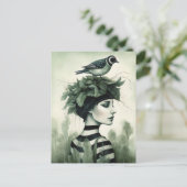 鳥を頭に乗せた人 ポストカード (スタンド正面)