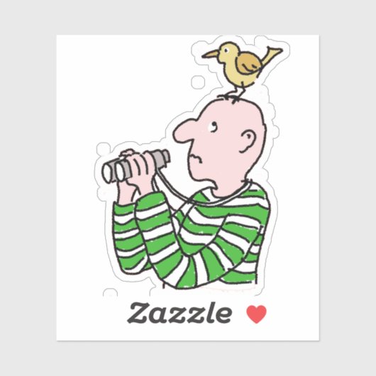 鳥を頭に乗せた漫画の鳥小屋。 シール (シート)