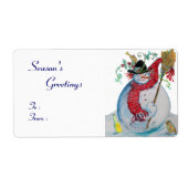 鳥を飲んだ雪だるま ラベル (正面)