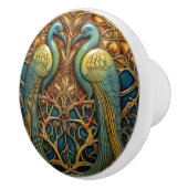 鳥アンティークアールヌーボーインスパイア自然 セラミックノブ (右)