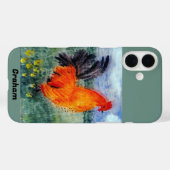 鳥アートの鶏パーソナライズされた肉 Case-Mate iPhoneケース (裏面 (横))