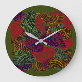 鳥アールデコ時計 ラージ壁時計