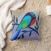 鳥イラストレーション化粧枕 クッション (ブランケット)