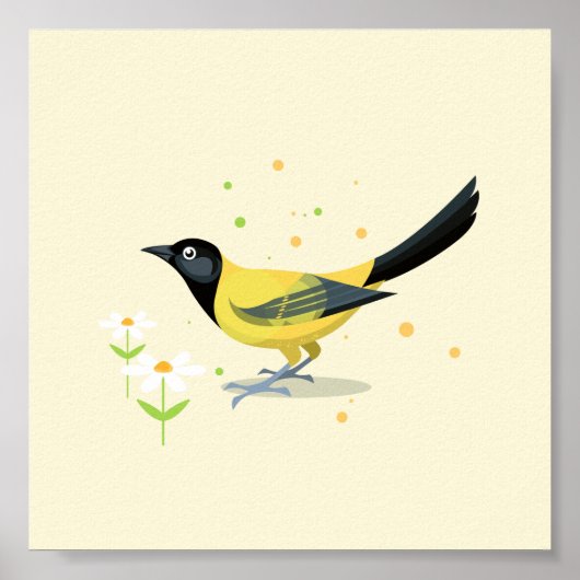 鳥イラストレーション ポスター (正面)