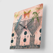 鳥インスパイアの家 スクエア壁時計 (傾斜)