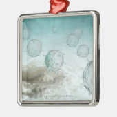 鳥インフルエンザの細胞のイラストレーション メタルオーナメント (左)