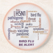 鳥インフルエンザの羽の単語の雲はコースターを飲みます コースター (正面)