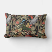 鳥エレガントが黒い緑 ランバークッション (正面)