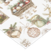 鳥エレガントとオーナメントの冬の風景 テーブルクロス (アングル)