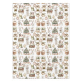 鳥エレガントとオーナメントの冬の風景 テーブルクロス (正面)