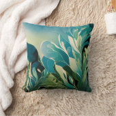 鳥エレガントと花模様装飾用クッション クッション (ブランケット)