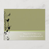 鳥エレガントと蝶の結婚式招待状 インビテーションポストカード (裏面)