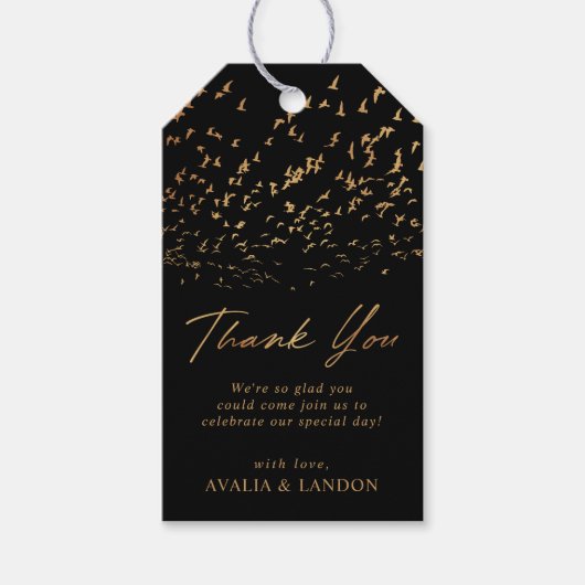 鳥エレガントの羽が結婚ありがとう ギフトタグ (正面)