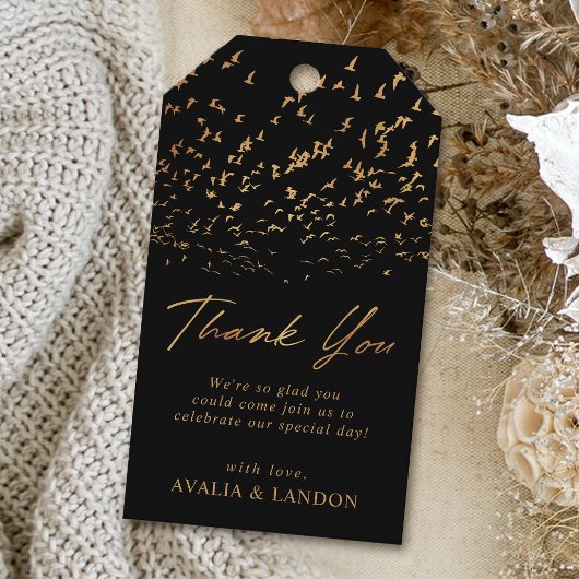 鳥エレガントの羽が結婚ありがとう ギフトタグ