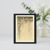 鳥オンさくらんぼツリーby渡邉清亭1851年～1918年 ポストカード (スタンド正面)