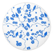 鳥オンさくらんぼフラズブループリント セラミックノブ (正面)