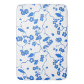 鳥オンさくらんぼフラズブループリント バスマット (正面縦)