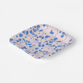 鳥オンさくらんぼ花ブルーオン赤面 ペーパープレート (傾斜あり)