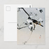 鳥オンさくらんぼ花枝の渡辺聖亭 ポストカード (正面/裏面)