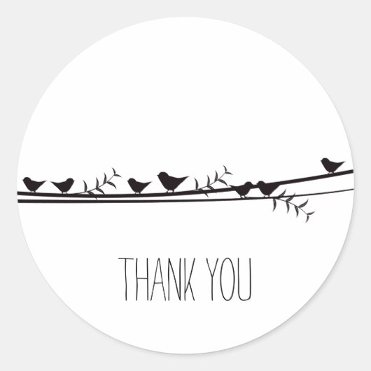 鳥オンつる植物ありがとう ラウンドシール (正面)