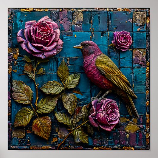 鳥オーナメント ポスター (正面)