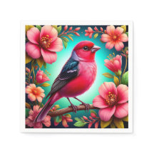 鳥カラフルが枝に止まる