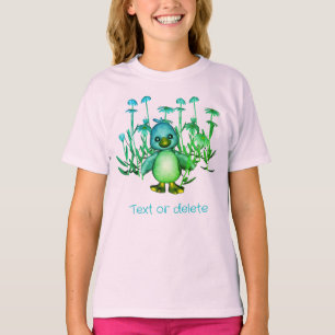 鳥カラフルとデイジーの花が可愛いパーソナライズされた Tシャツ