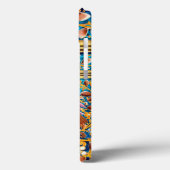 鳥カラフルとフローラがブルージェムモノグラムを渦巻く Case-Mate iPhoneケース (裏面 / 左)