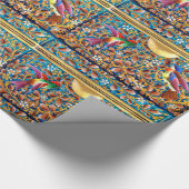 鳥カラフルとフローラが渦巻く ラッピングペーパー (角)