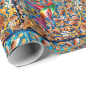 鳥カラフルとフローラが渦巻く ラッピングペーパー (ロールコーナー)