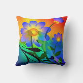 鳥カラフルと花のクッションと クッション (裏面)