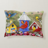 鳥カラフルと鳥小屋 アクセントクッション (裏面)