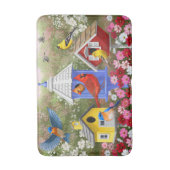 鳥カラフルと鳥小屋 バスマット (正面縦)