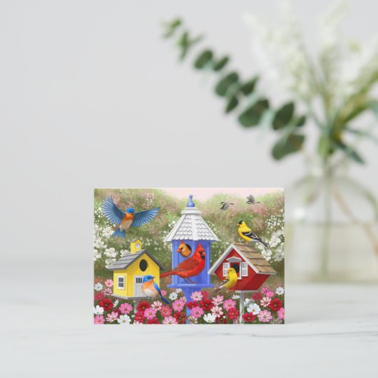 鳥カラフルと鳥小屋 名刺 (スタンド正面)