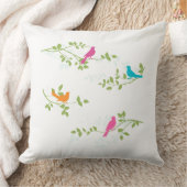 鳥カラフルのカスタム背景装飾用クッション クッション (ブランケット)