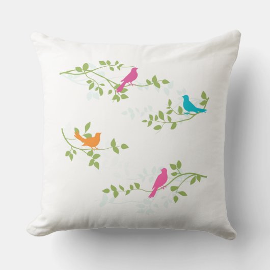 鳥カラフルのカスタム背景装飾用クッション クッション (正面)