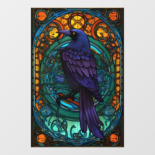 鳥カラフルのステンドガフェイクラス ウィンドウサイン (シート)